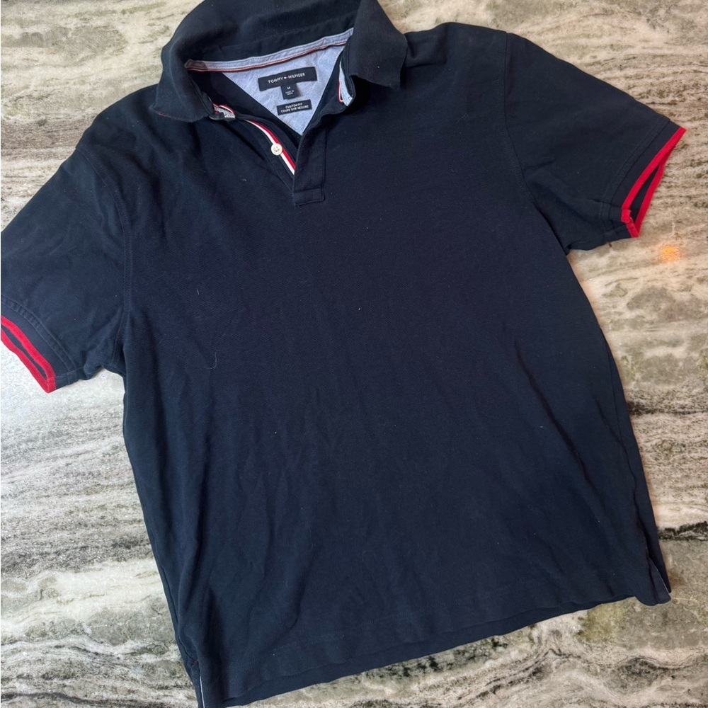 Tommy Hilfiger Navy Polo with Red Trim
